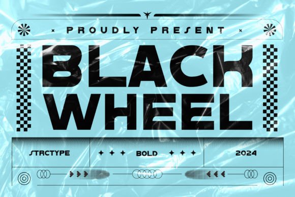 Black Wheel Font for Bold Racing Designs